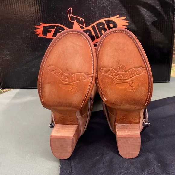 Freebird Brown Leather Boots with Stud Accents - Picture 4 of 8